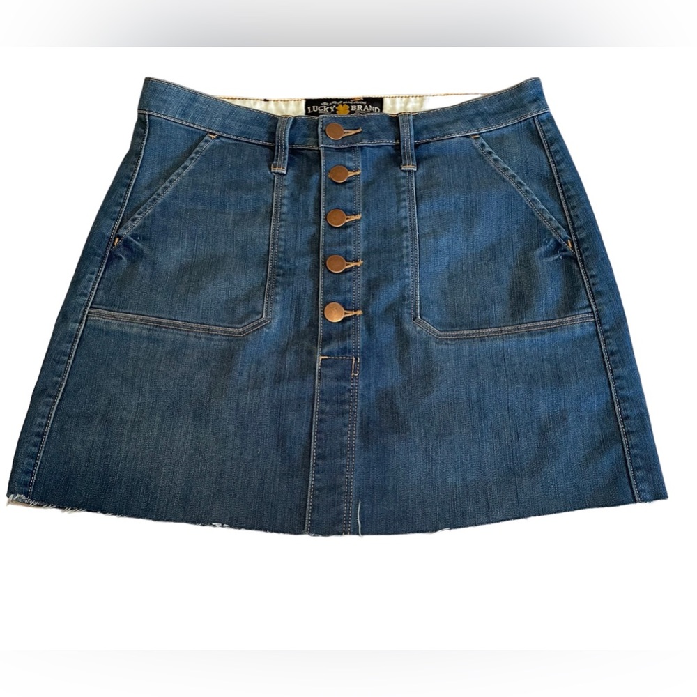 Lucky Brand Button Down Denim Mini Skirt Women’s Size 0